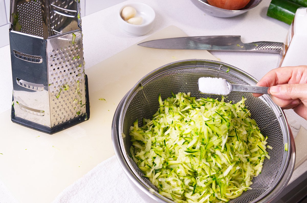 salting zucchini jam