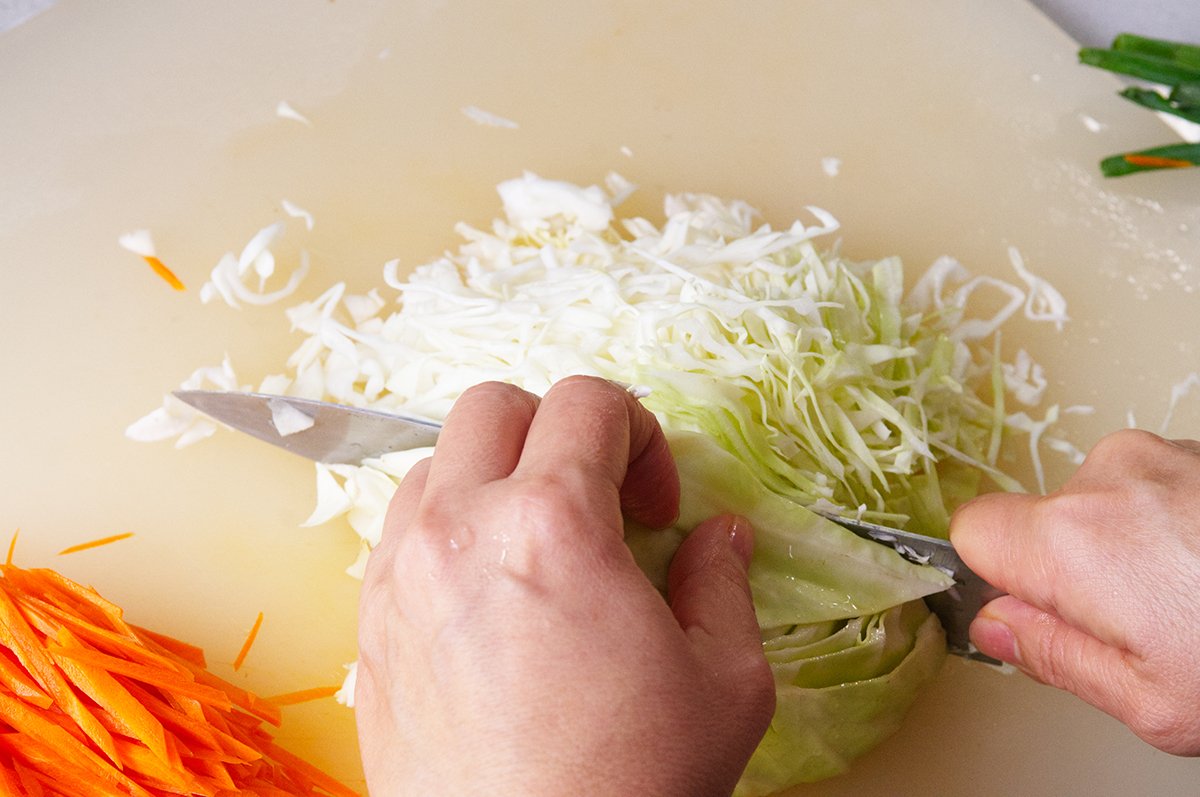shredding cabbage