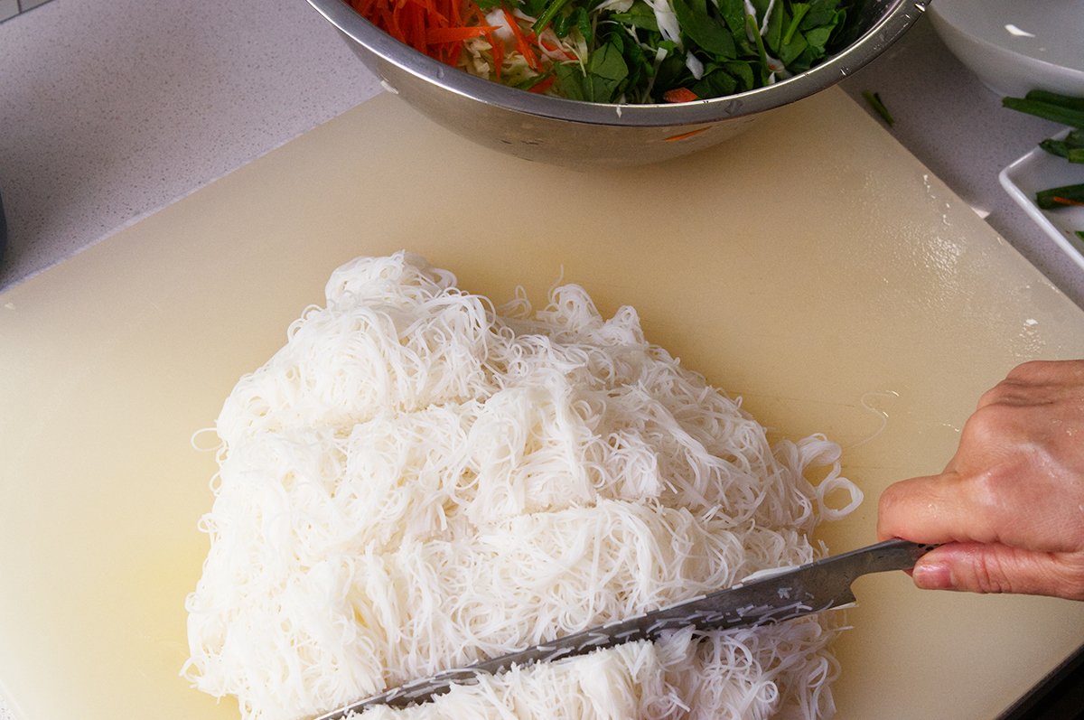 cutting noodles