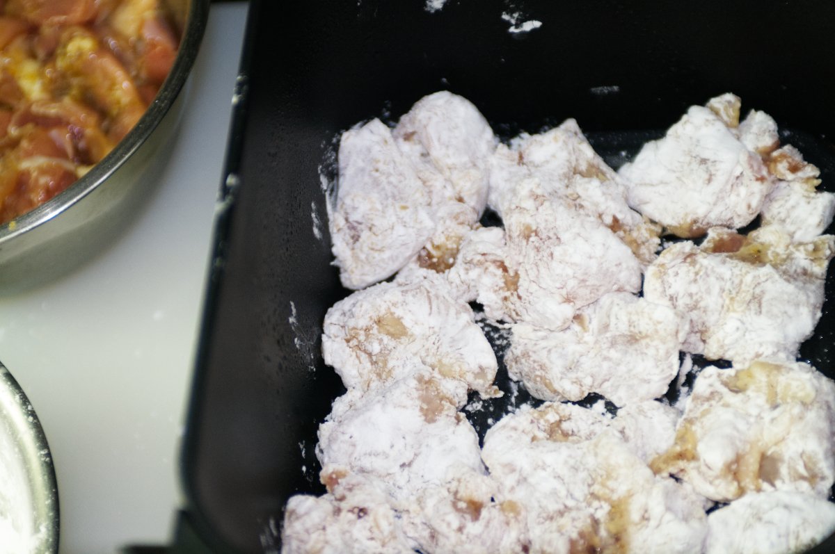 chicken in basket for Japanese fried chicken