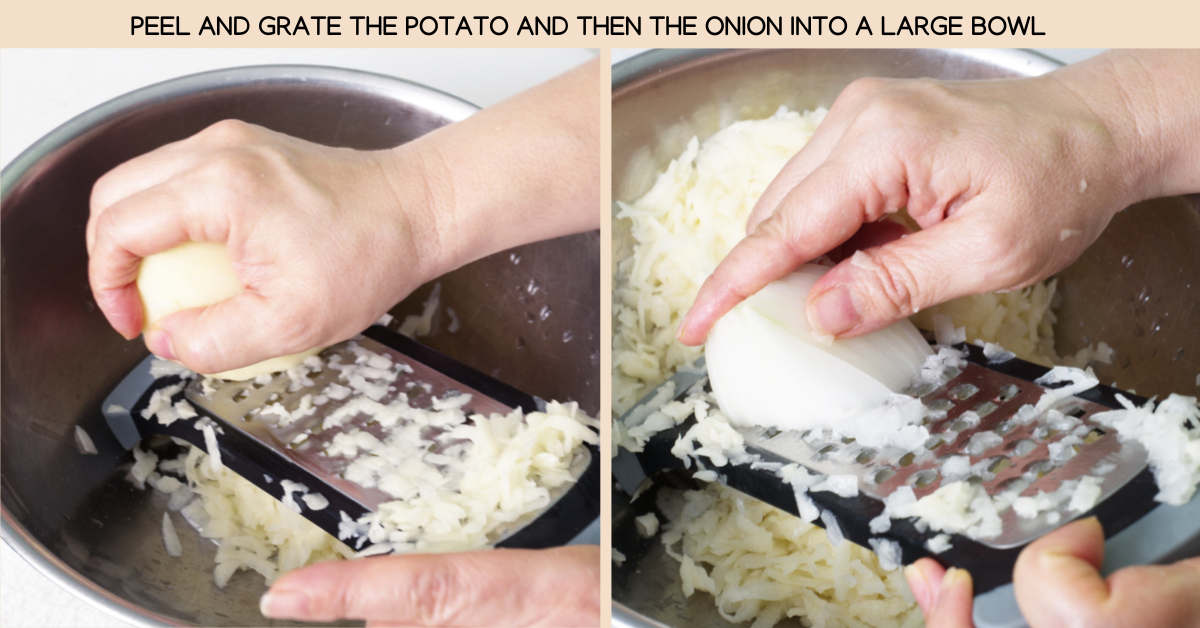 grating korean pancake potato