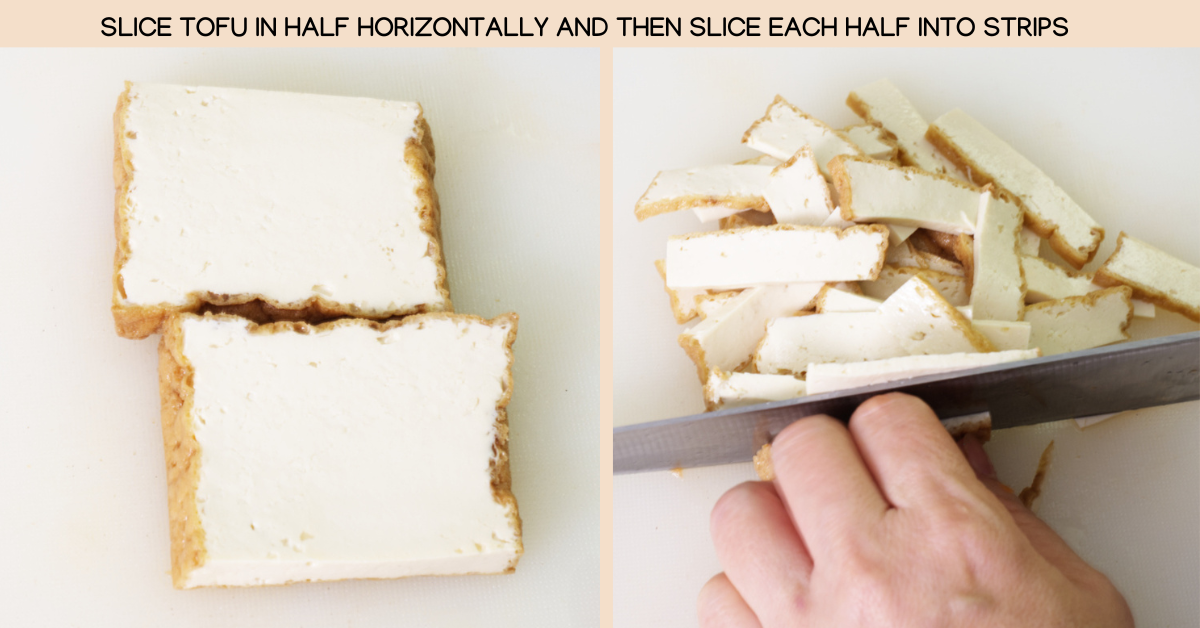 sliced tofu simmered daikon
