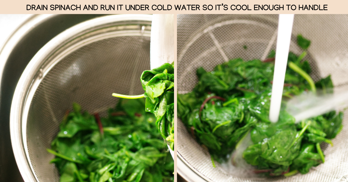 drain and rinse spinach
