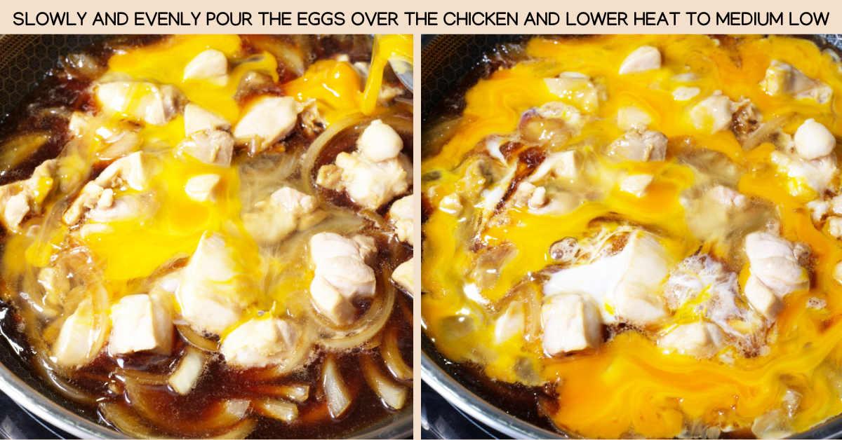 add eggs Oyakodon