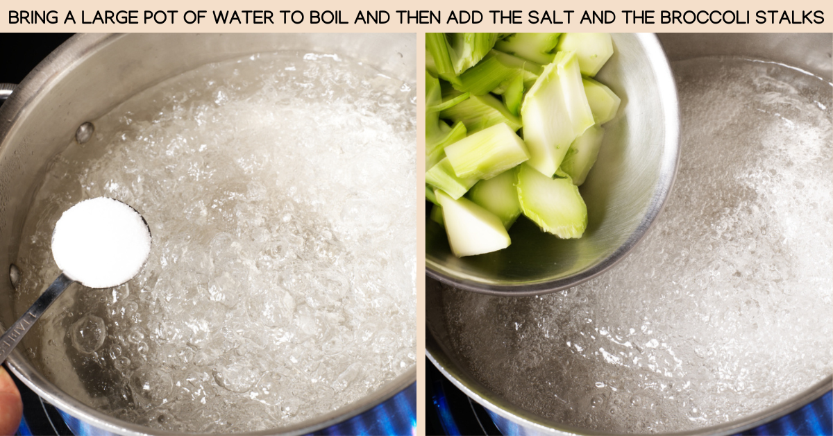 boiling water for broccoli salad