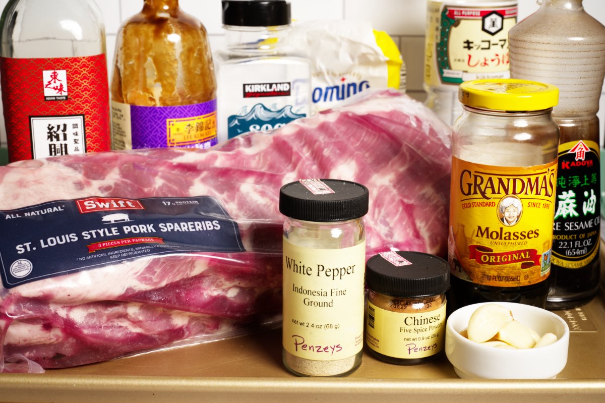 ingredients for sticky char siu ribs