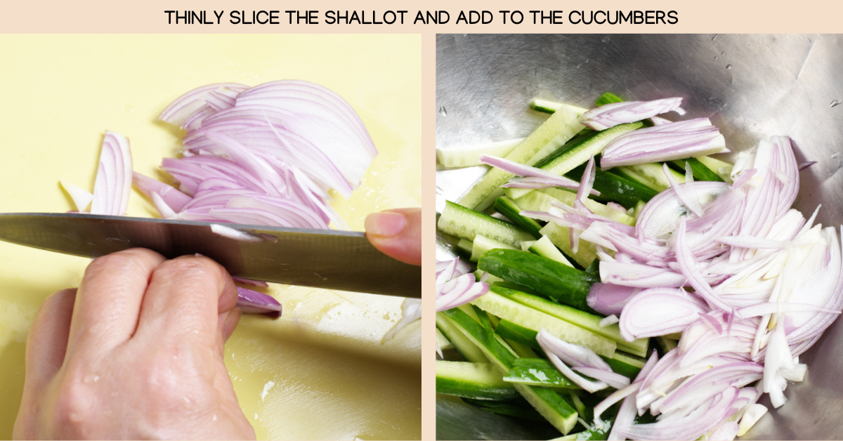 slicing shallot