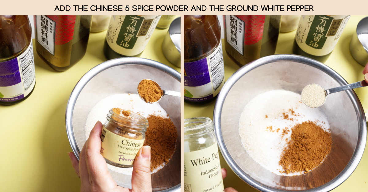 adding spices to marinade