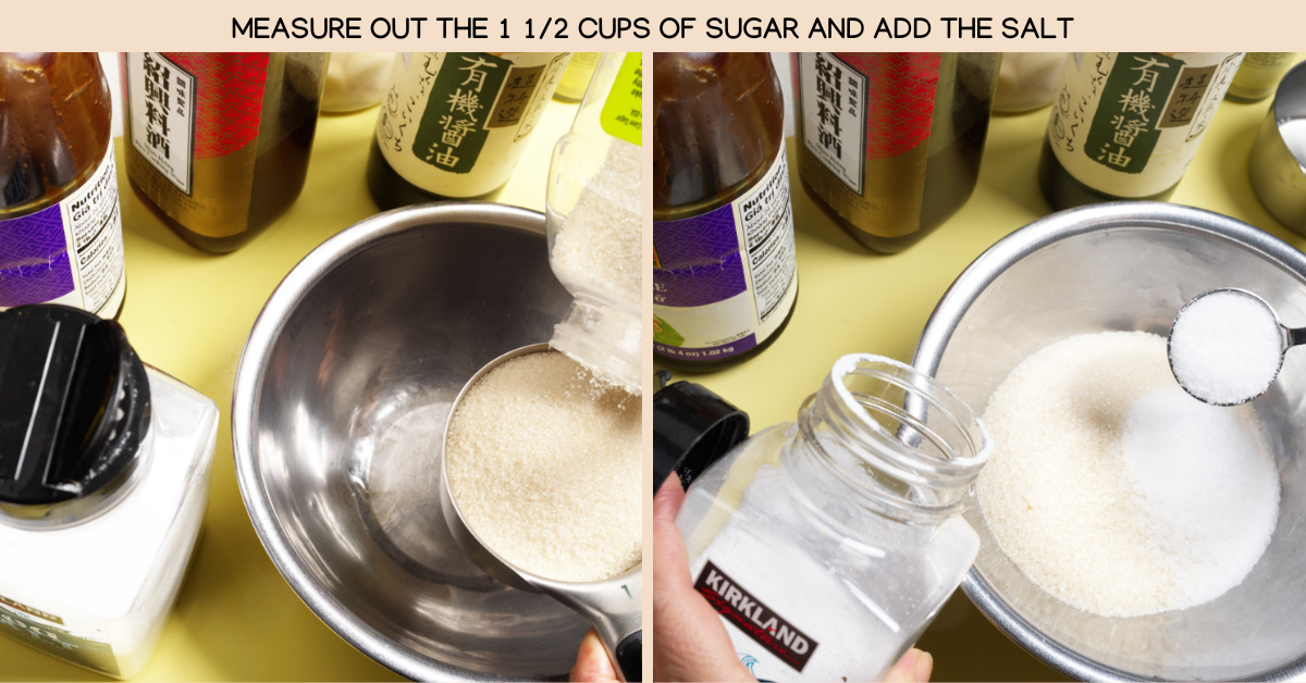 mixing sugar and salt for ribs