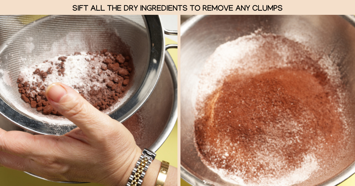 photo of sifting dry ingredients