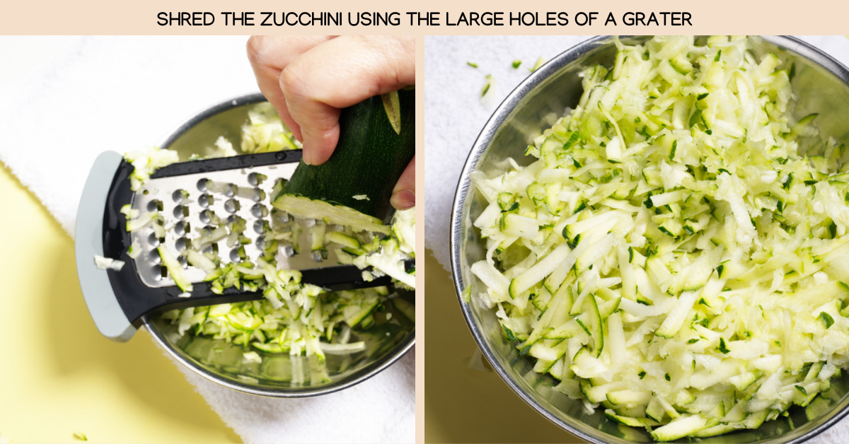 photo of grating the zucchini
