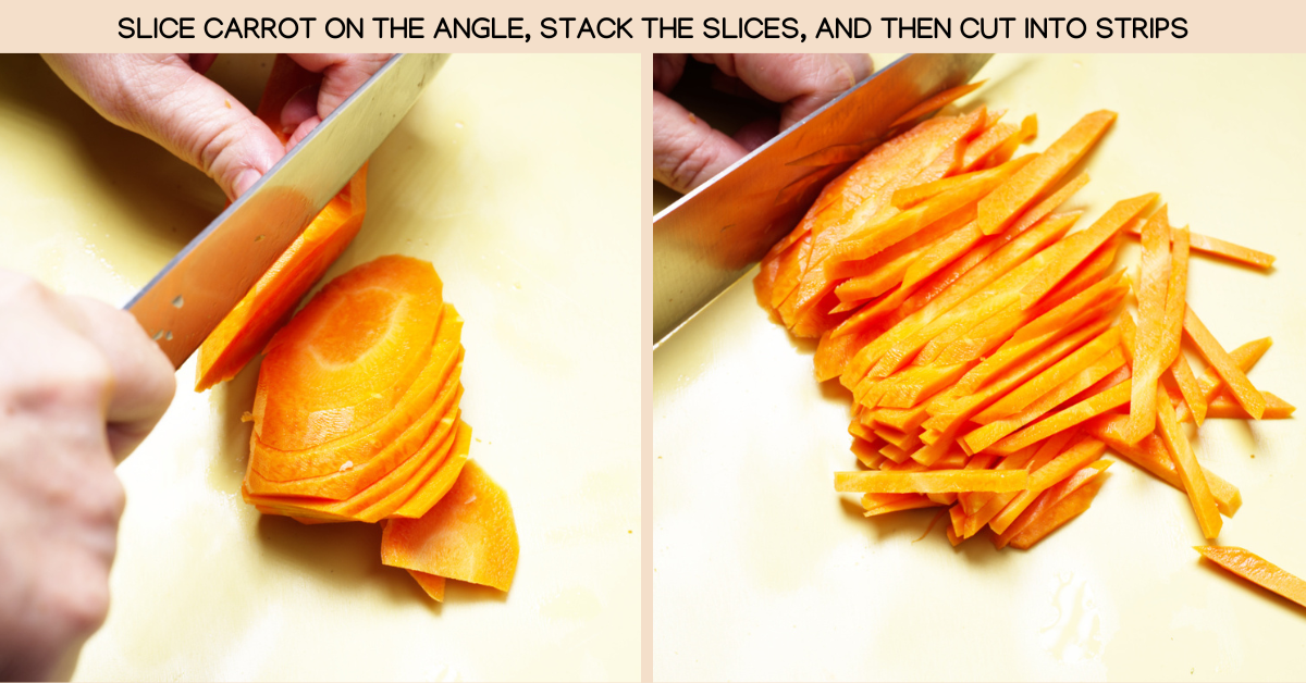 photo of slicing carrots