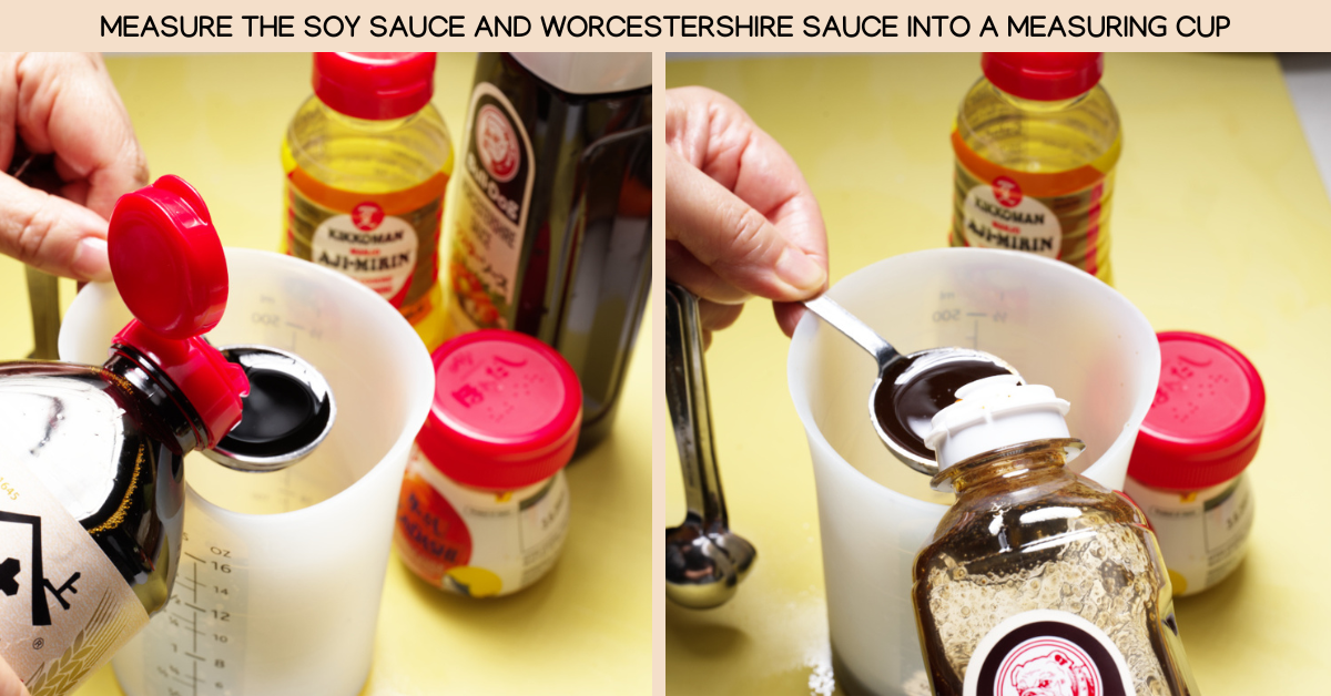 photo measuring sauce ingredients