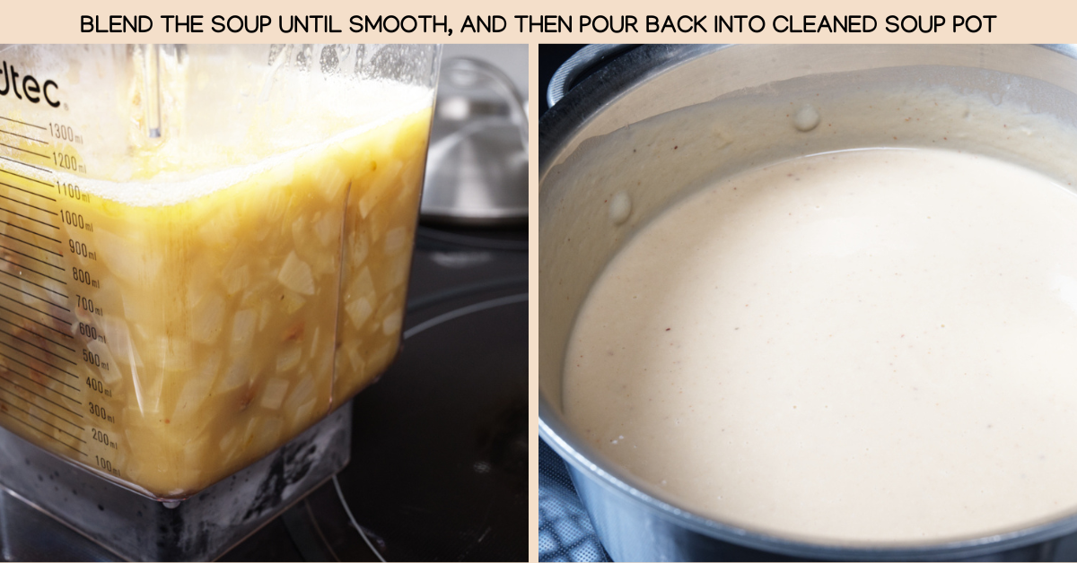 photo of soup in the blender