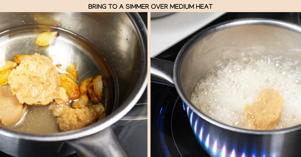 photo of brining sauce to simmer