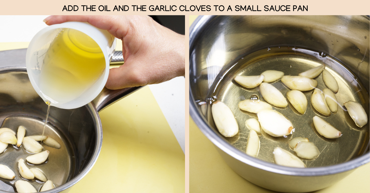 photo adding cloves and oil to pan