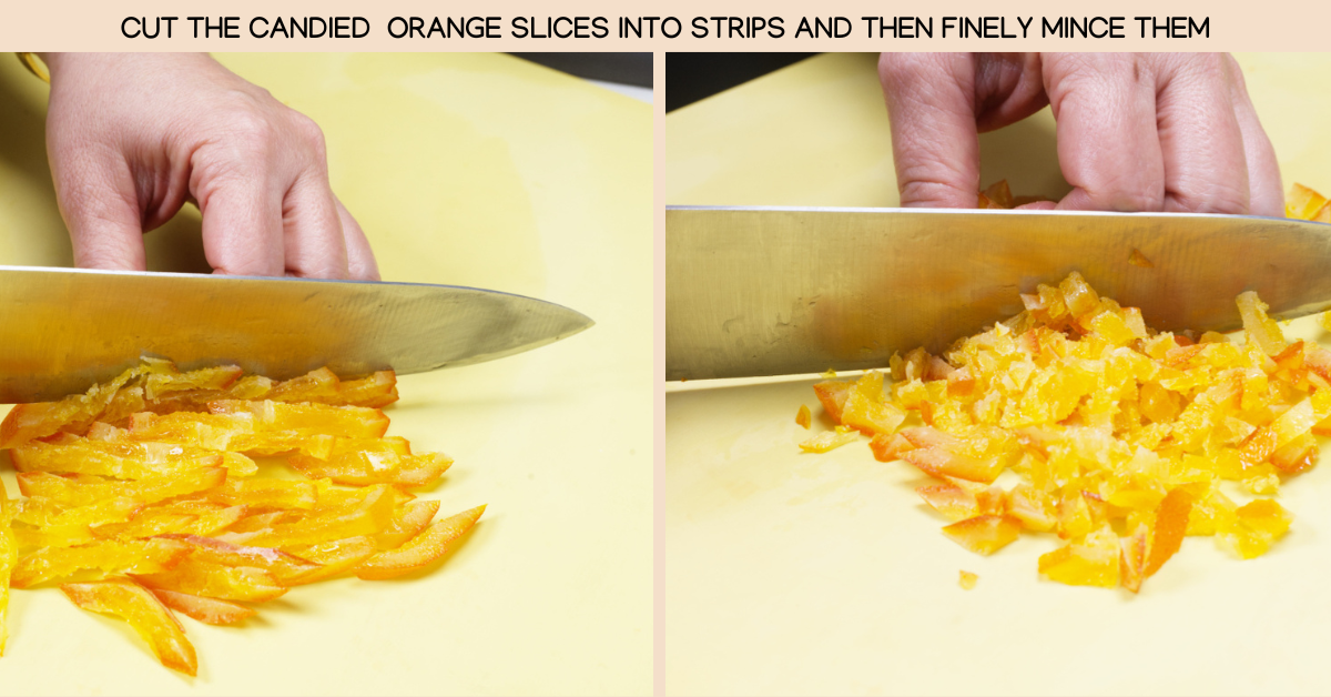 photo mincing the orange for pound cake