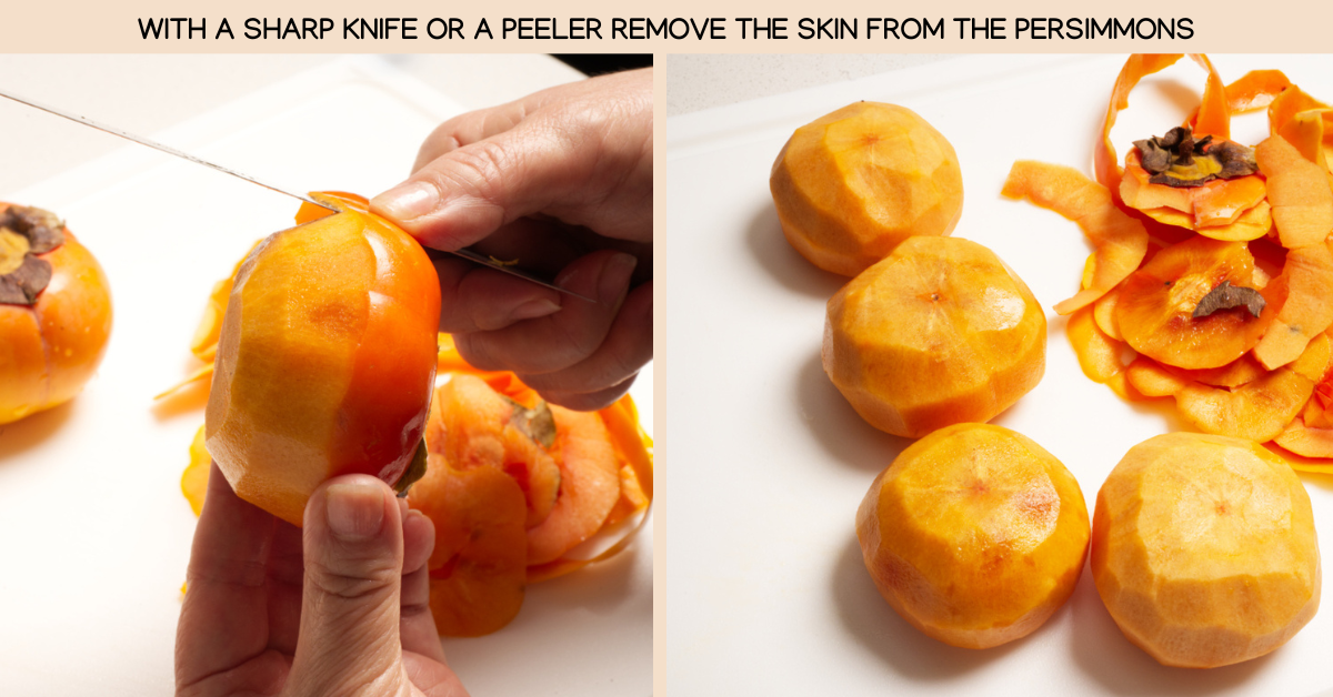 photo peeling the persimmons
