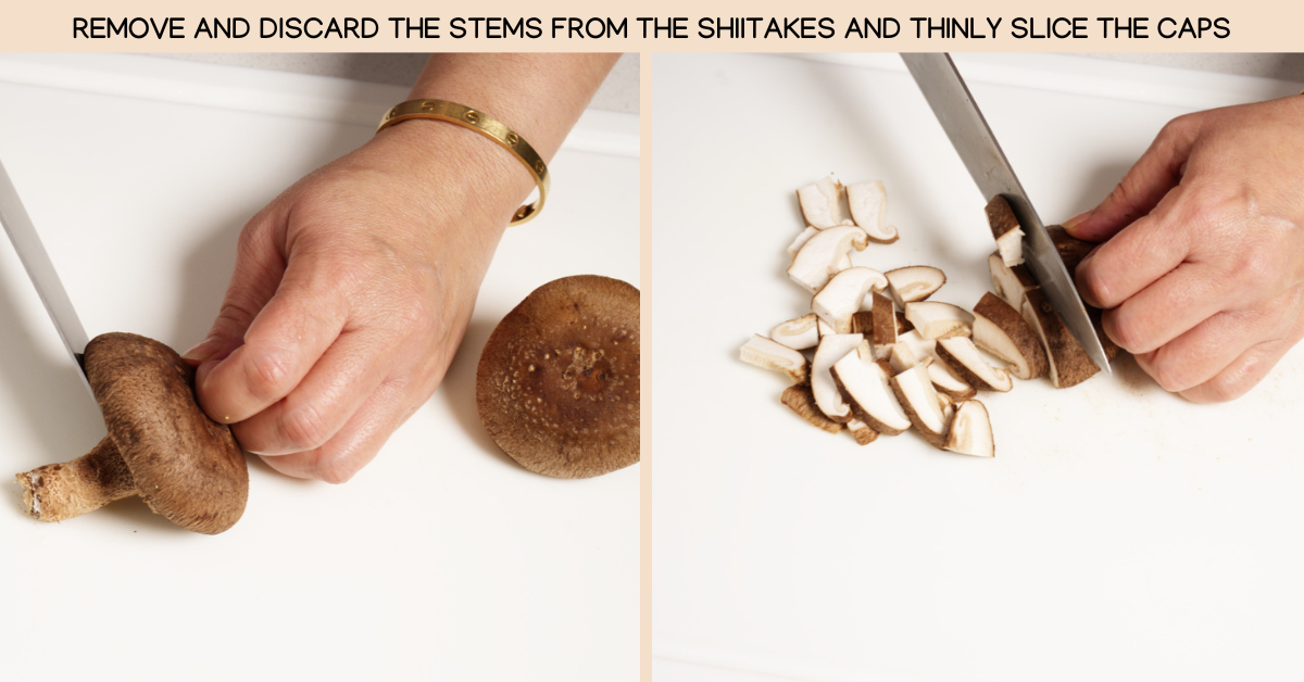 photo of slicing the mushrooms