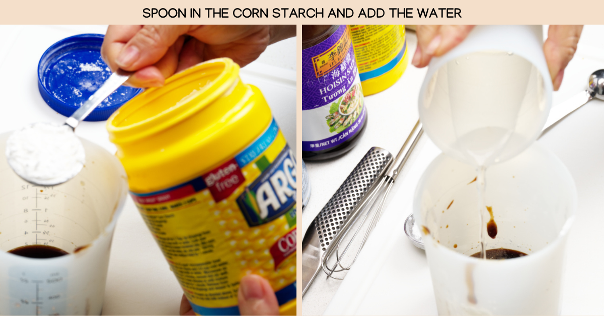 adding corn starch to sauce
