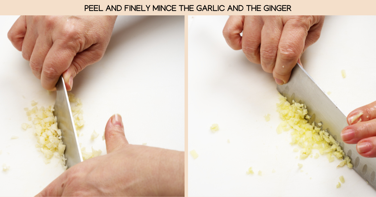 mincing garlic and ginger for chinese american 