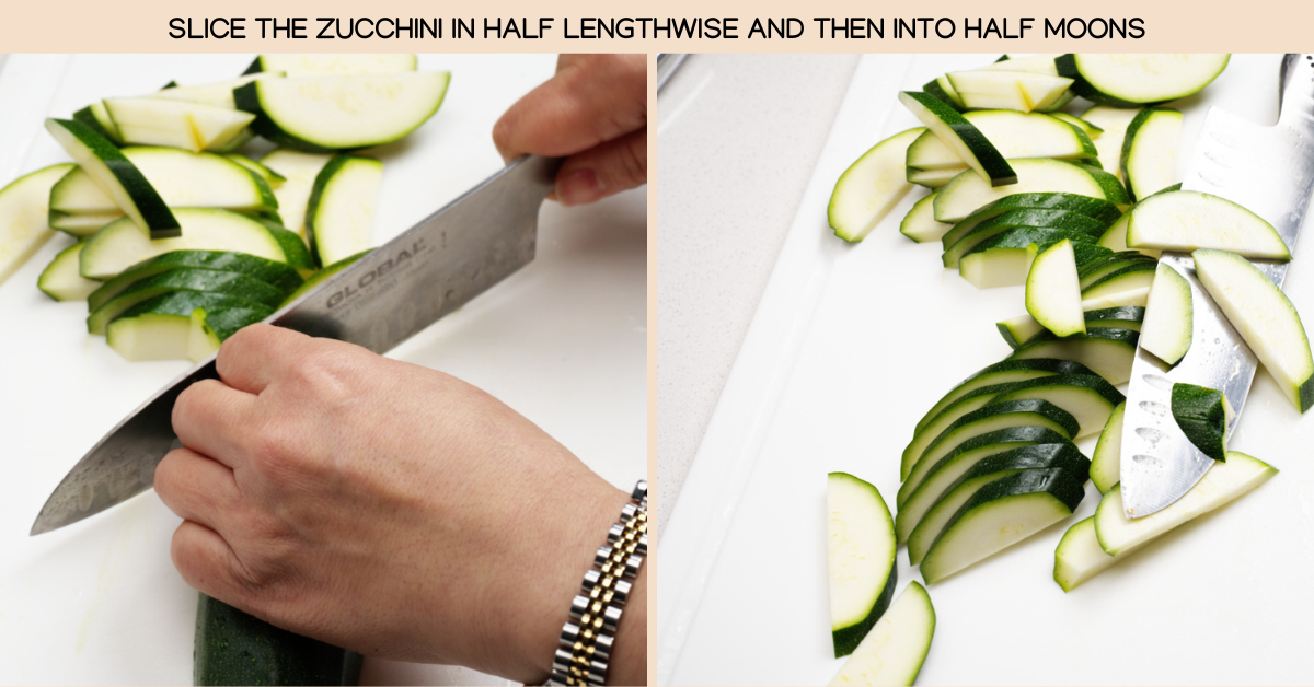 slicing zucchini