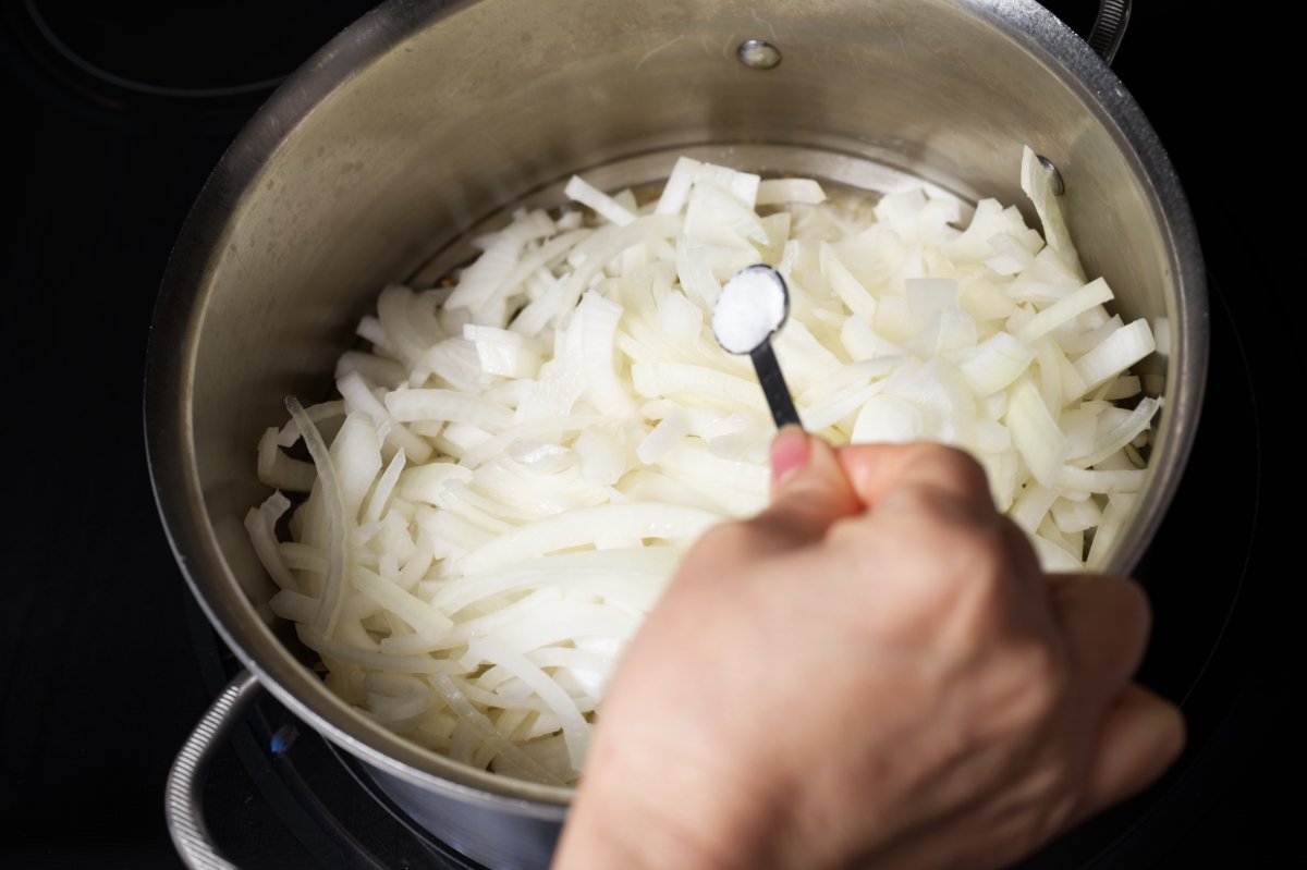 adding salt to jam