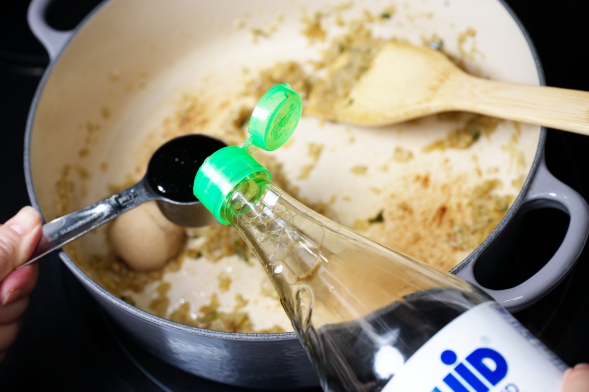 adding fish sauce