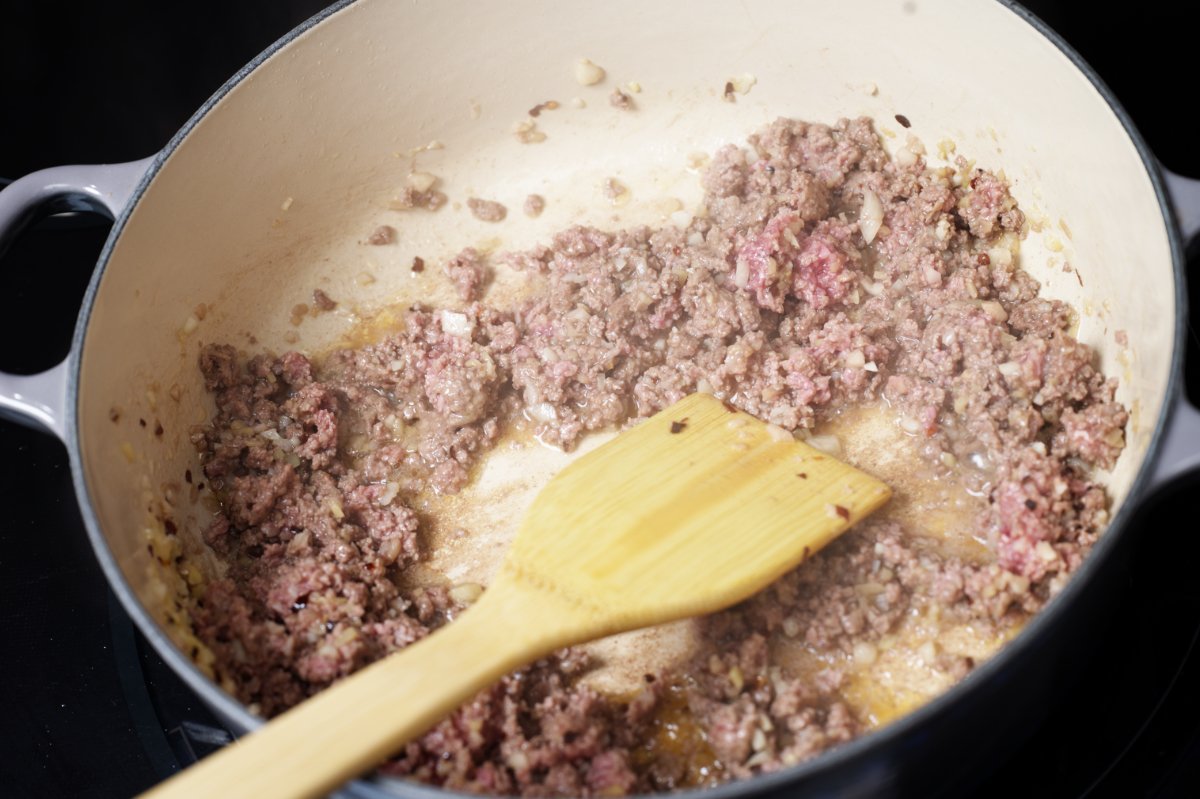 browned meat for mapo tofu