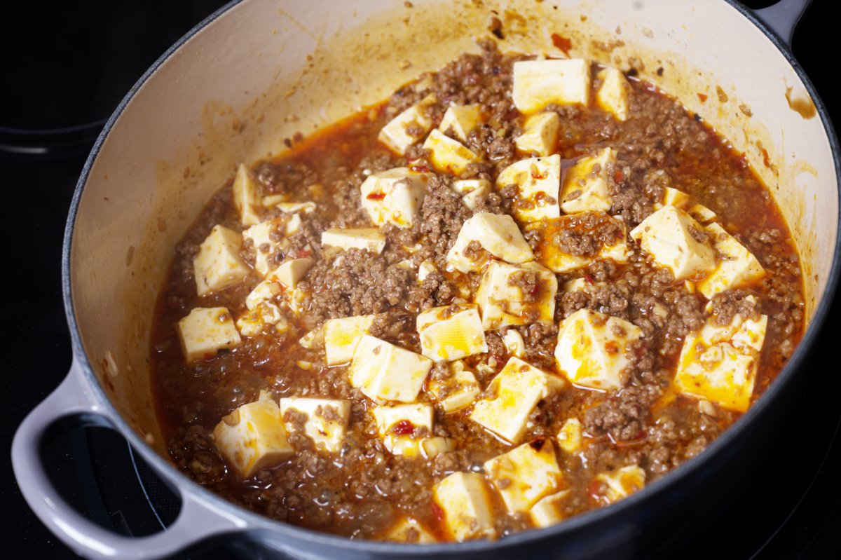 simmering mapo tofu