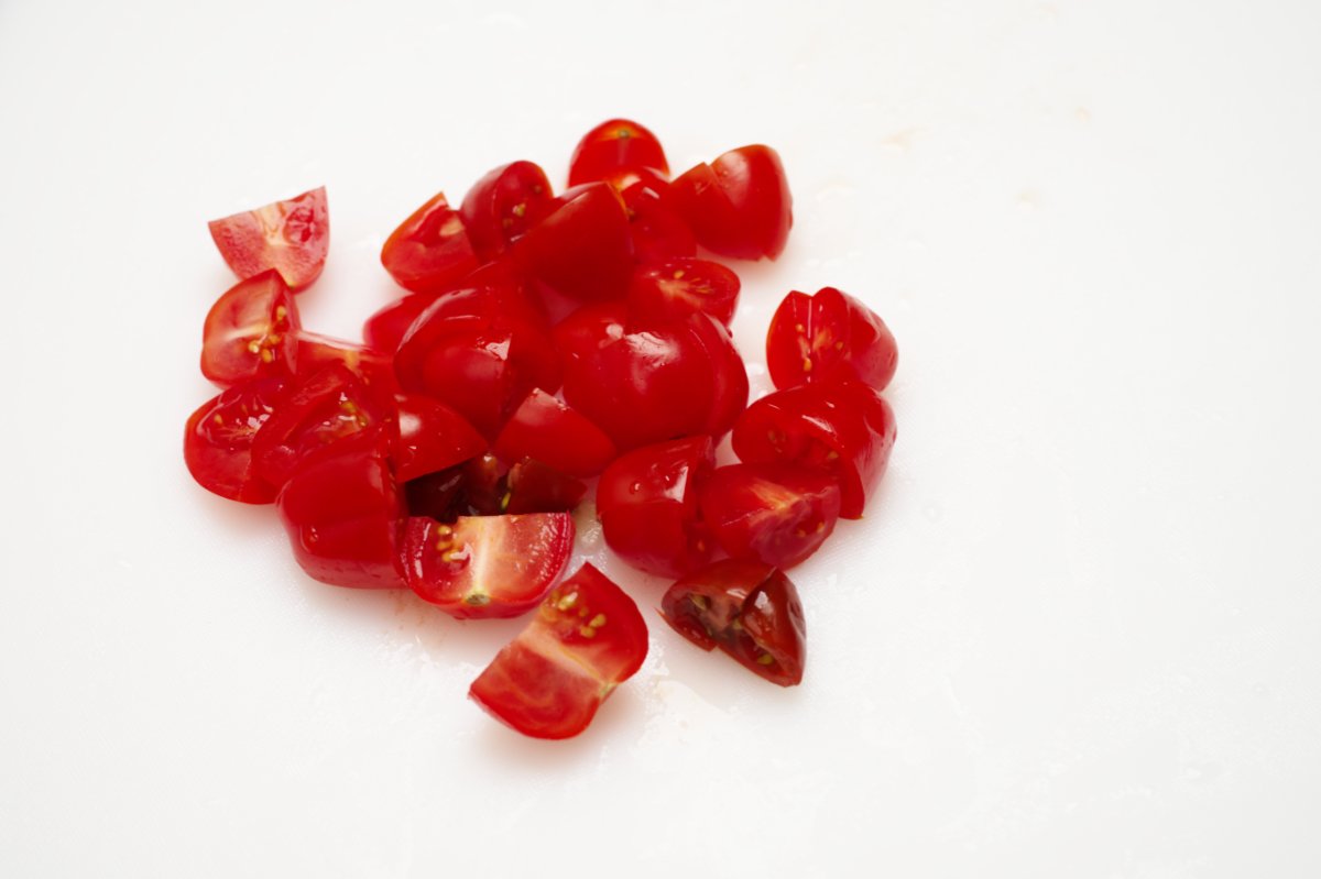 quartered tomatoes for ceviche