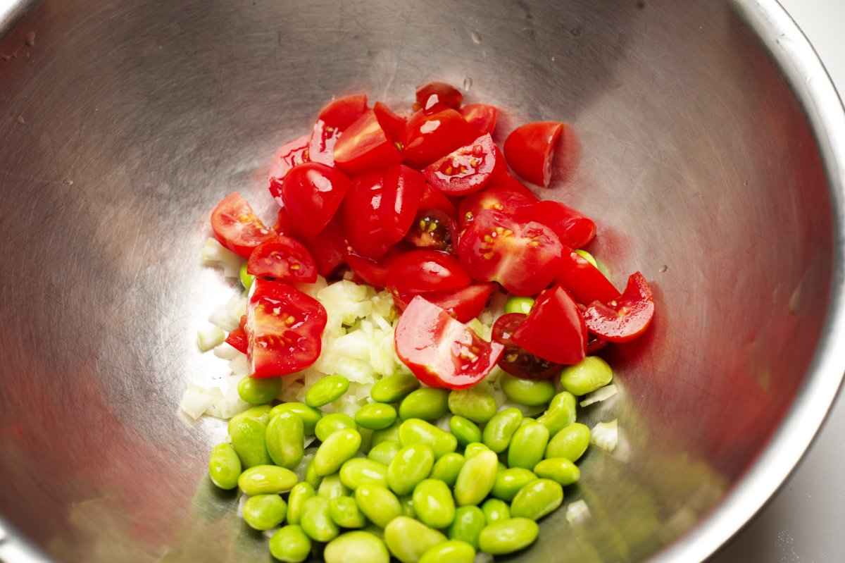 tomatoes in the ceviche bowl