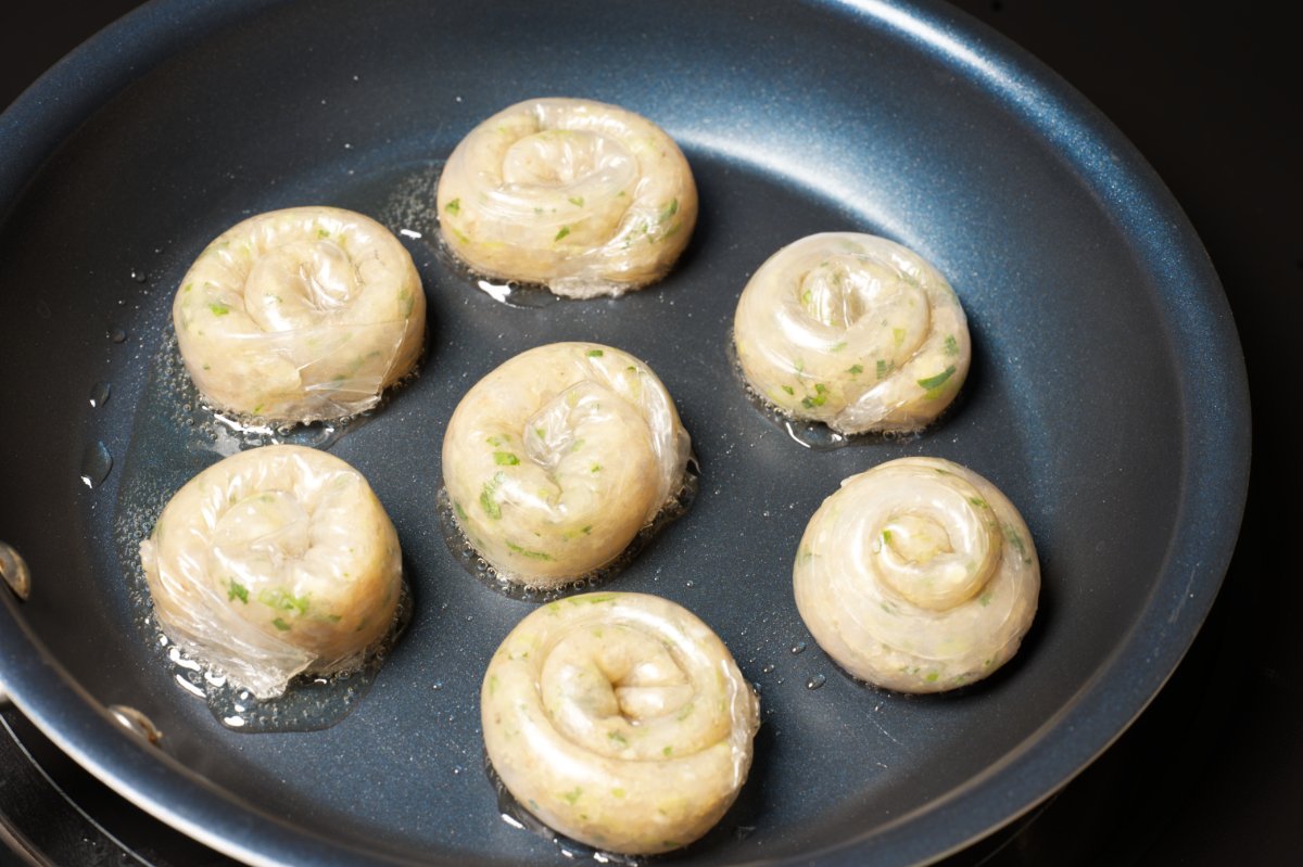 dumplings in pan
