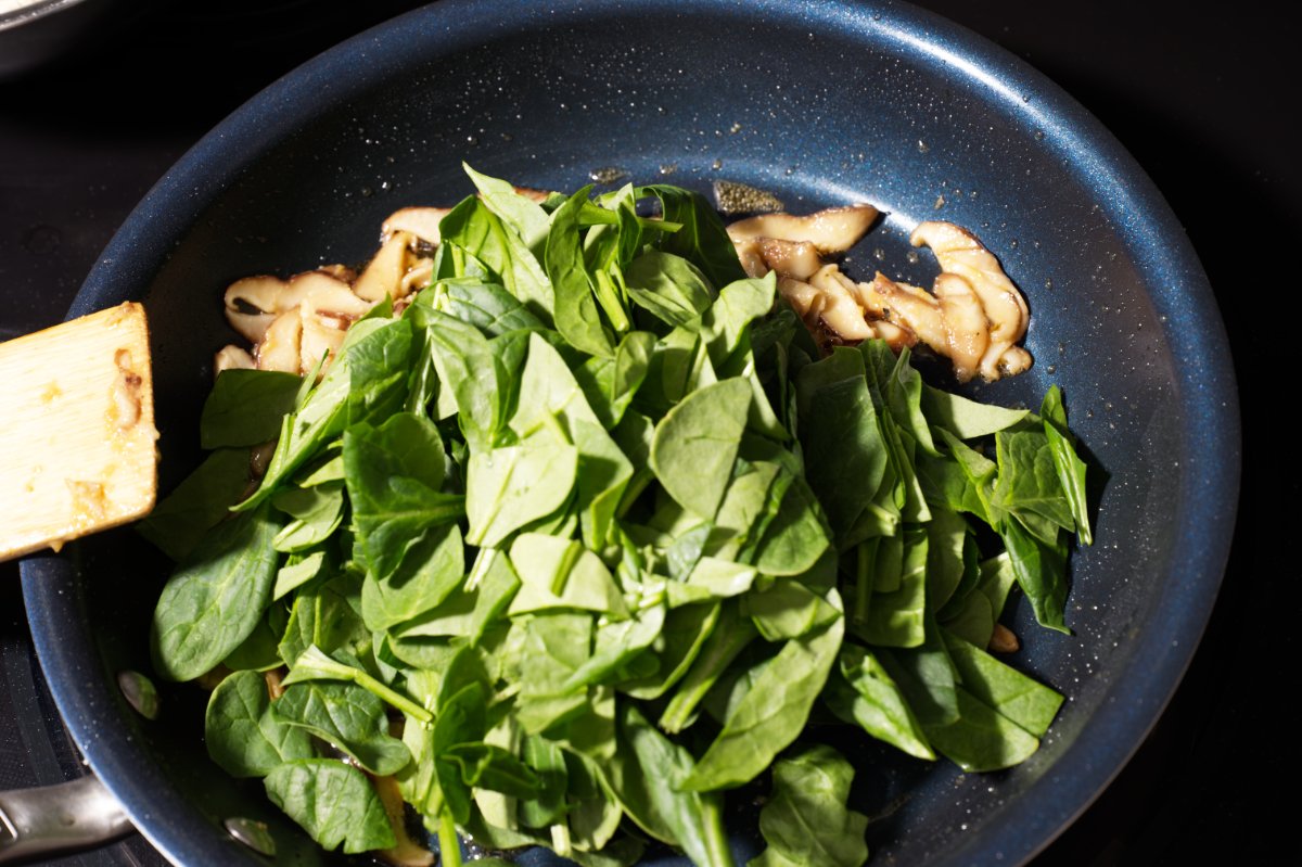 add spinach to terrine filling