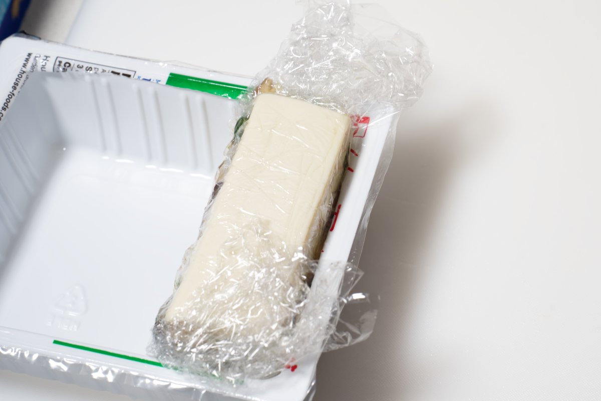 putting stacks in tofu container