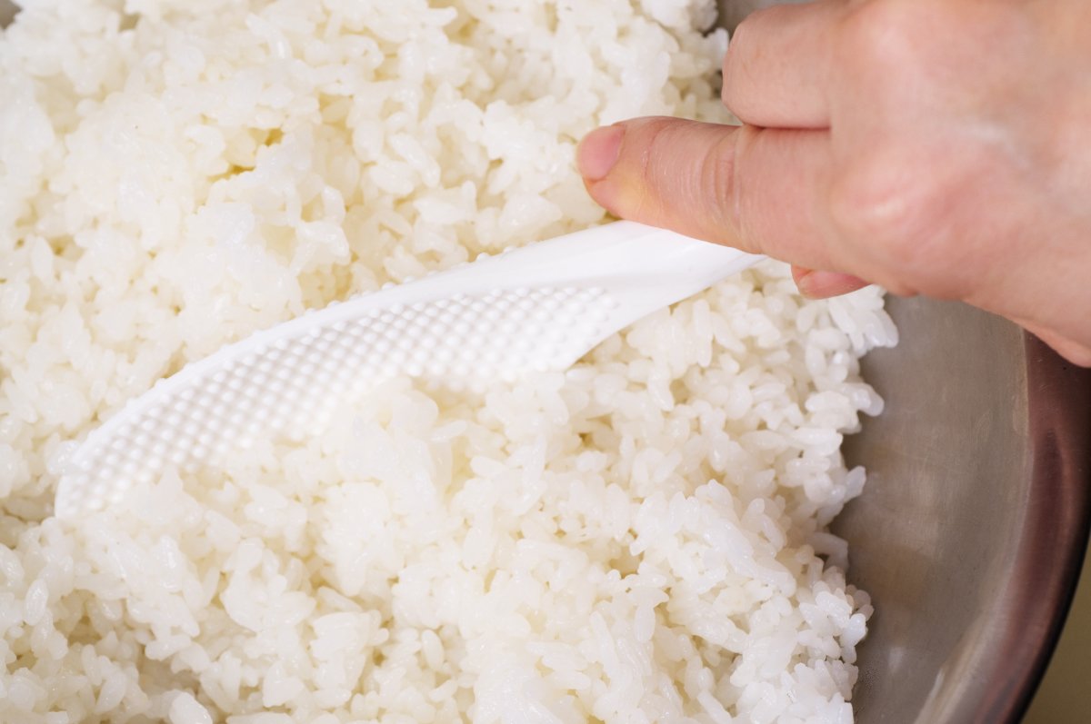 mixing in the vinegar california rolls