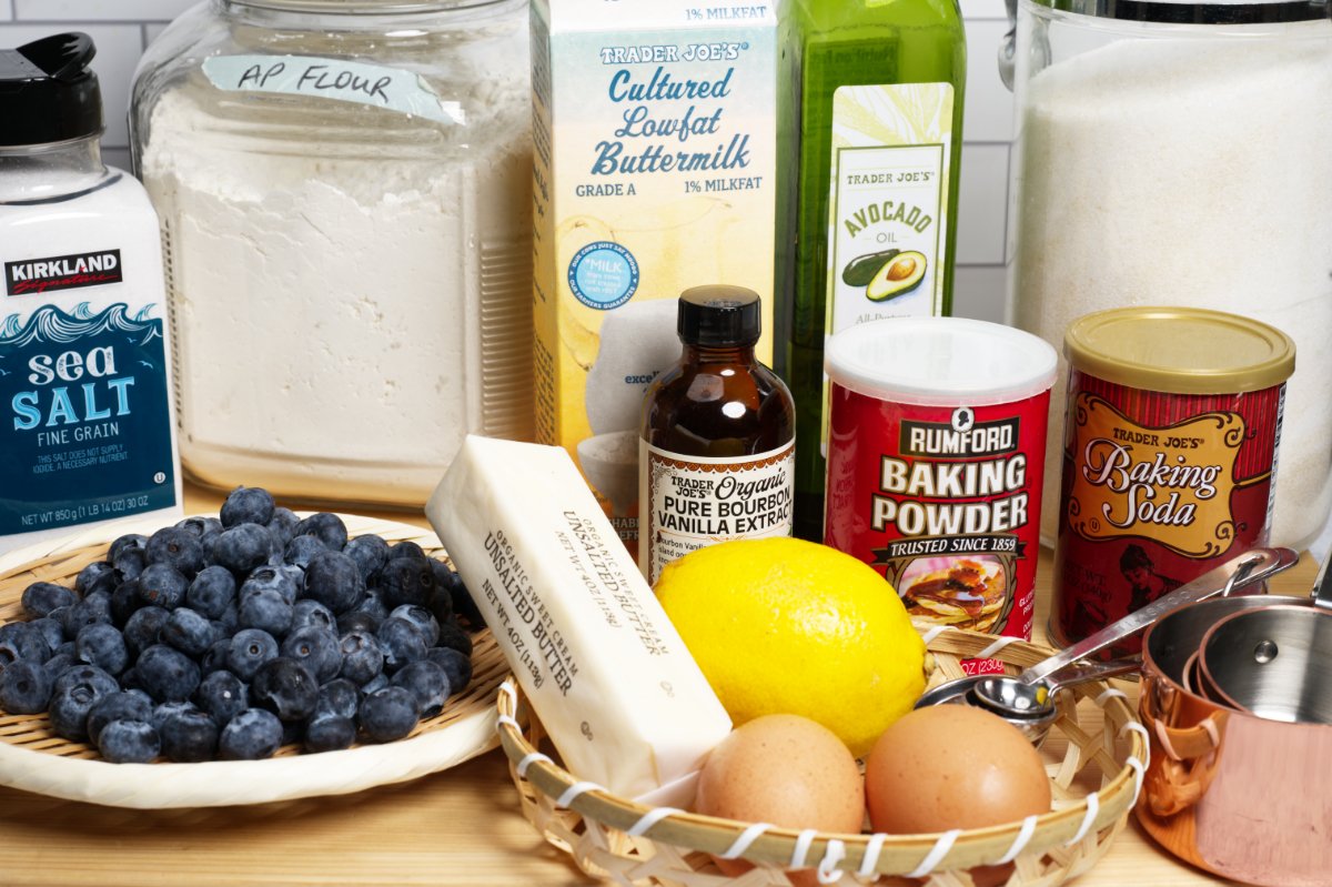 ingredient pic for blueberry muffins