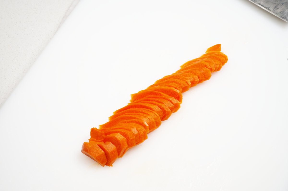diagonal slices of carrots