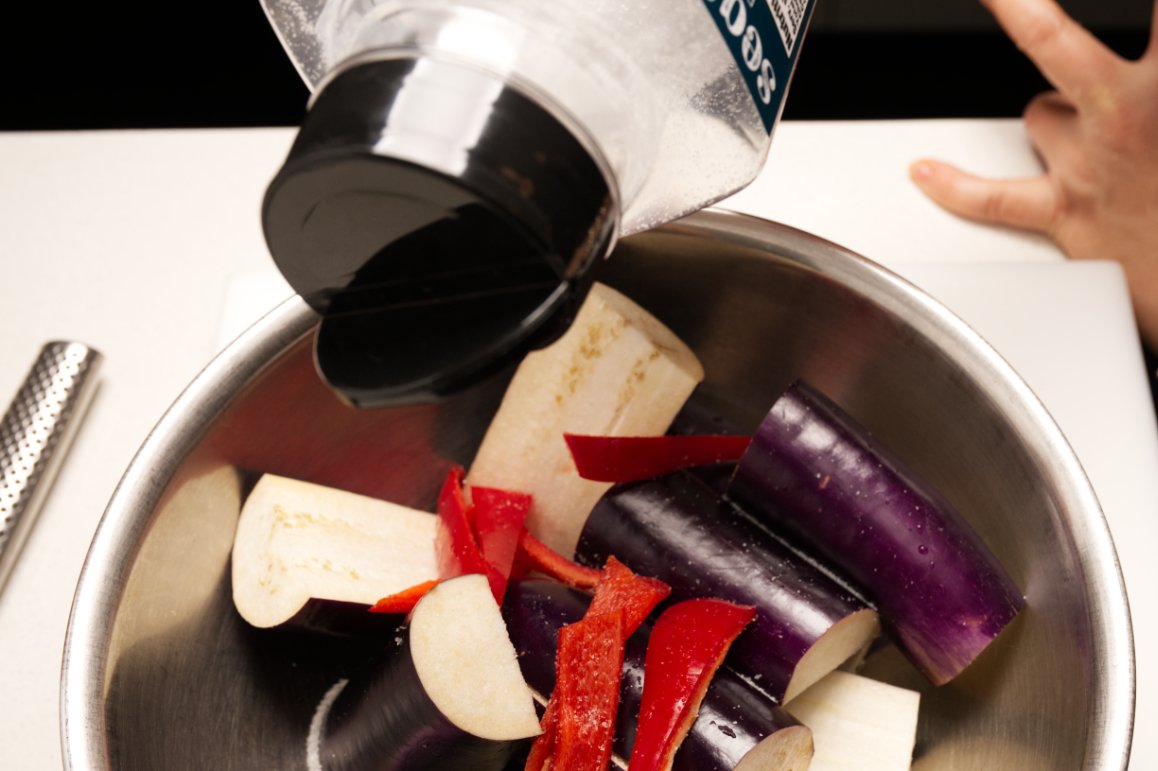 salting Chinese-style eggplant salad
