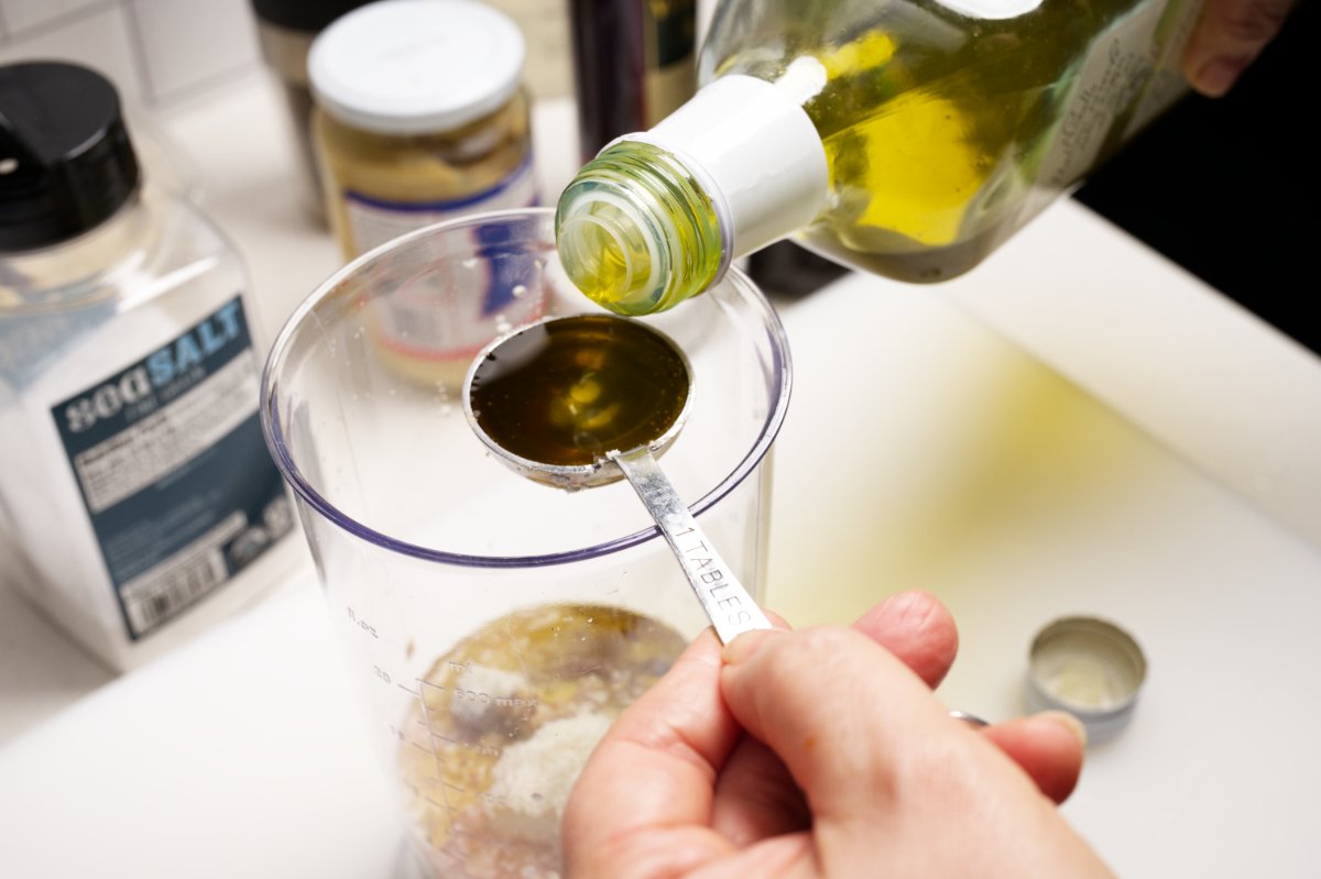 adding olive oil