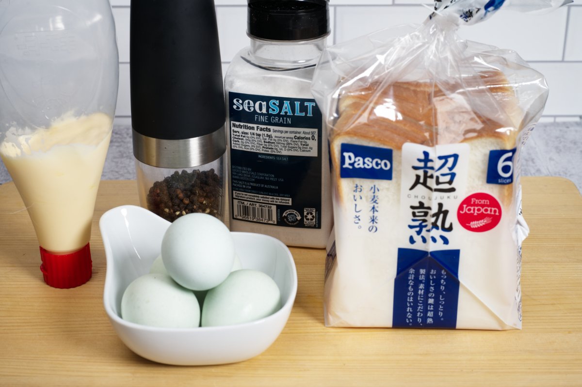 ingredients for japanese egg sandwich