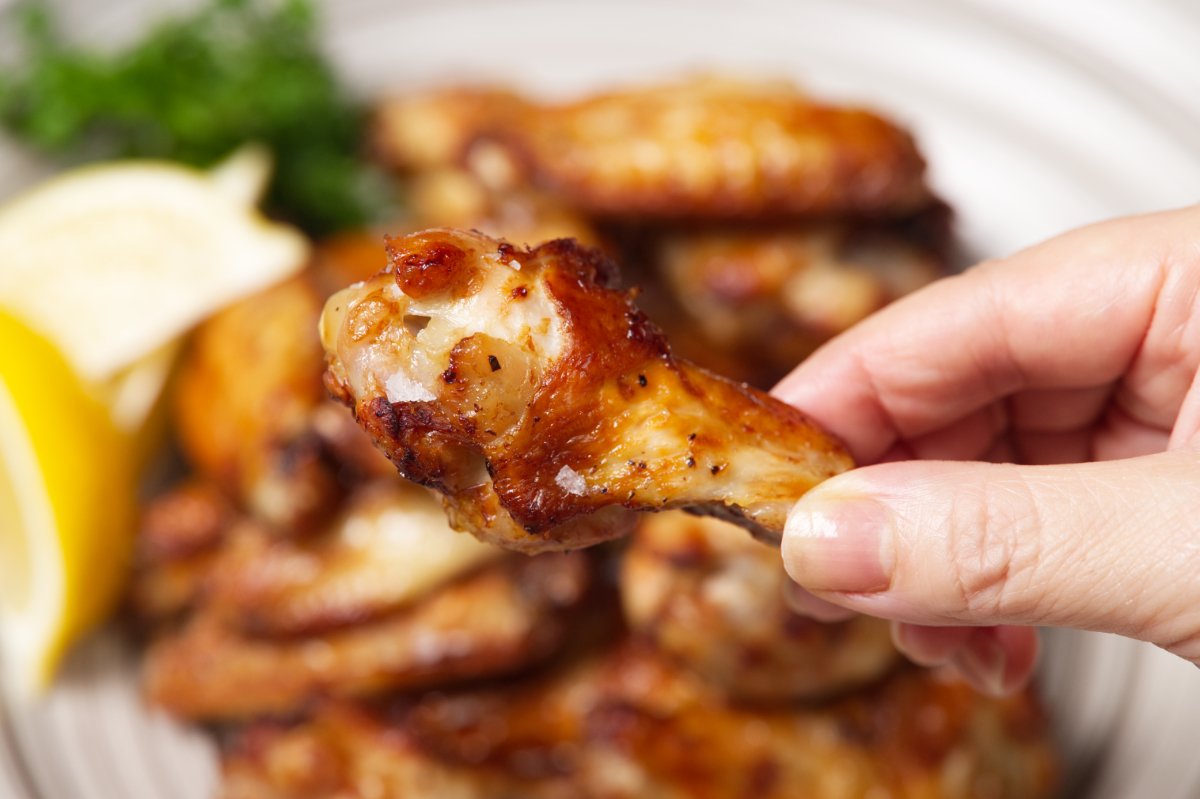 close up shot of salt and pepper wing