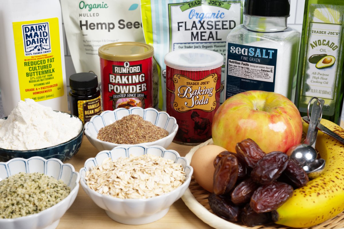 ingredient pic for healthy breakfast muffins