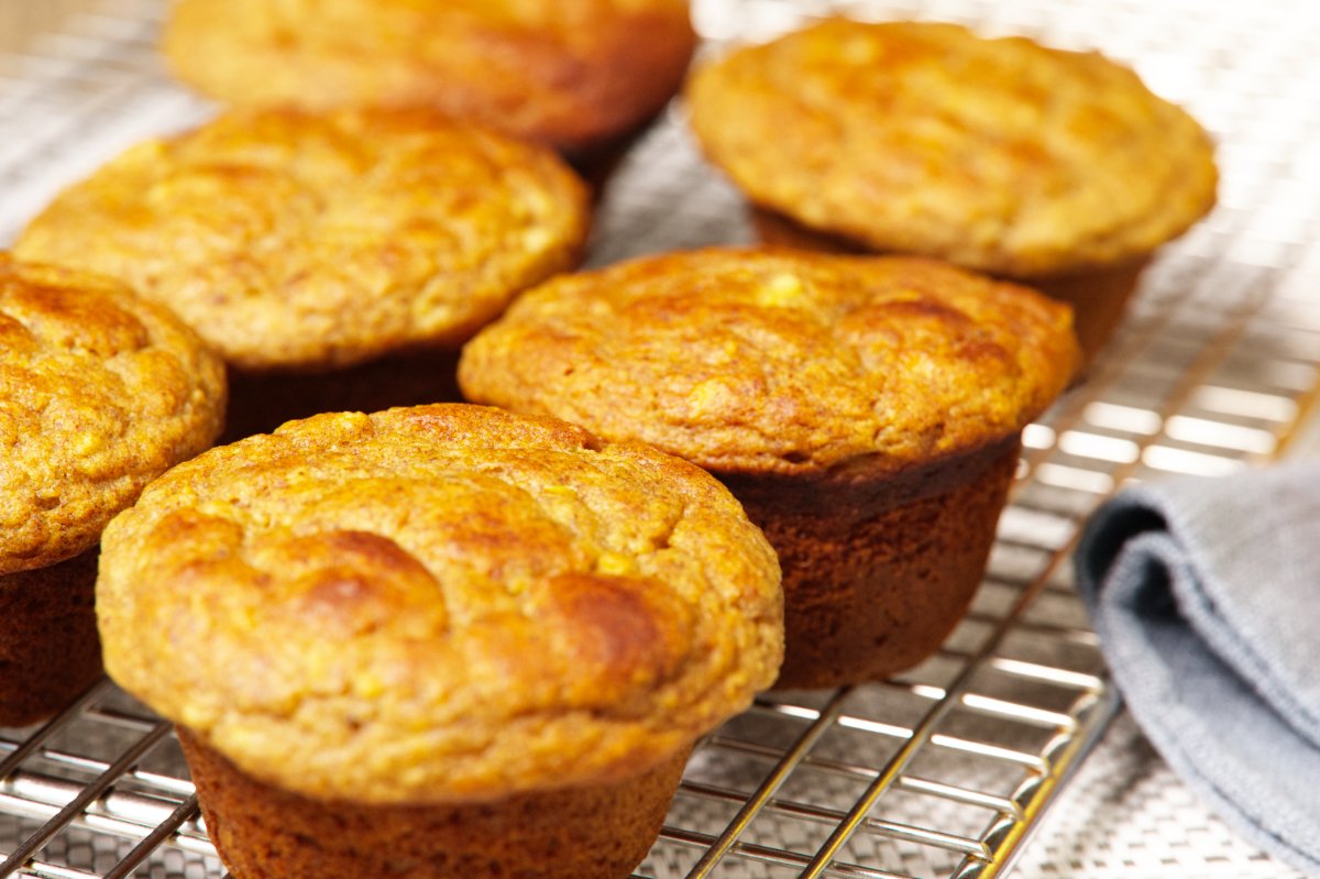 healthy breakfast muffins cooling on wire rack