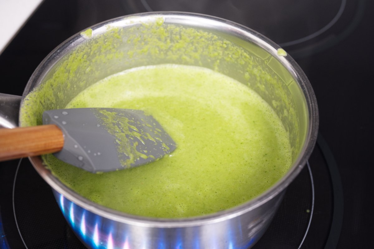 reducing marinade in a pot