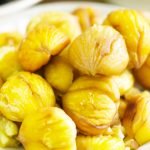 closeup photo of roasted chestnuts