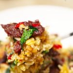 recipe card caramelized steak fried rice