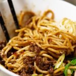mixing dan dan noodles