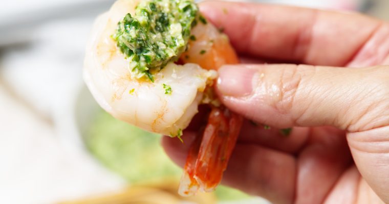 Chilled Shrimp with Asian Pesto