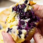 closeup of blueberry muffins